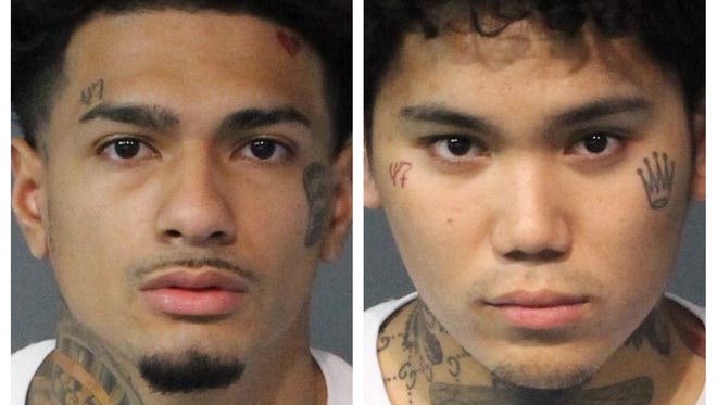 Jamil Geronimo, 22, (left) and Tyler Hernandez, 21, were both booked Aug. 1 into the Washoe County jail on several charges including open murder with a deadly weapon, battery with a deadly weapon and discharging a gun in a prohibited area, among others. Both men were being held without bail. All arrested are innocent until proven guilty.