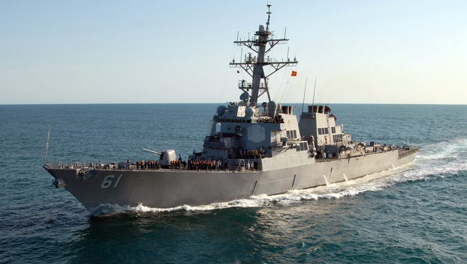 The USS Ramage is one of five destroyers in the eastern Mediterranean Sea.