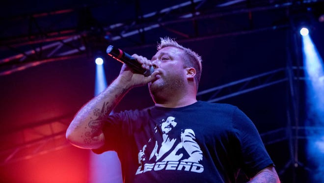 Saturday's headlining act Uncle Kracker performs during Uncle Sam Jam, July 8, 2017.