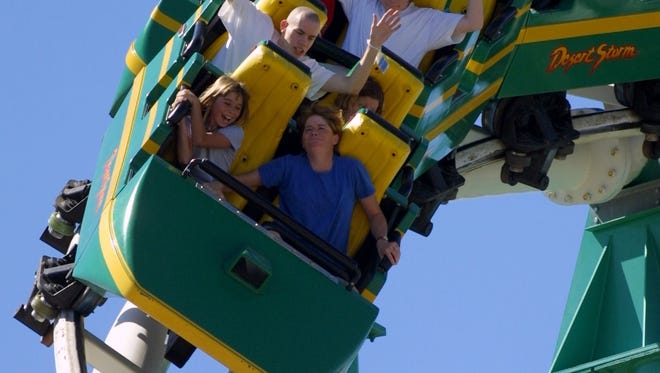A roller coaster at Castles N Coasters in Phoenix.