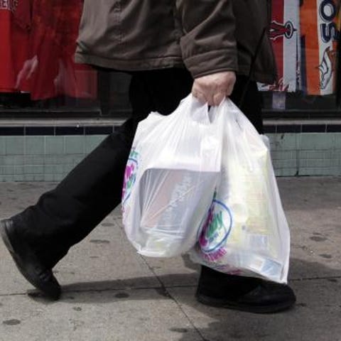 One of many types of grocery bags