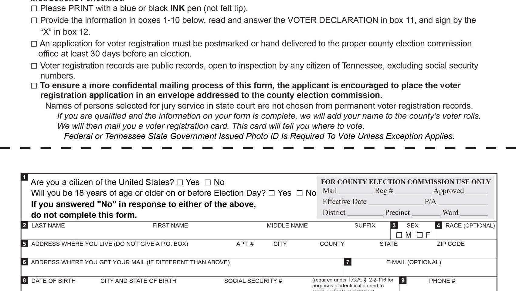 How easy is voter registration in TN?