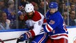 Oct. 8: New York Rangers center Paul Carey (28) and