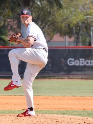 Greencastle-Antrim graduate Myles Gayman, shown on the mound for Barry University, has signed a rookie contract with the Cincinnati Reds.