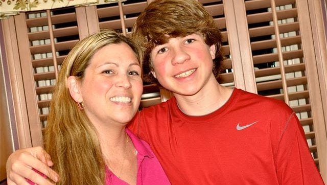 Janece Risty with her son, Tyler Liebl, who died in 2014. His organs were donated to others.