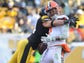 Steelers linebacker L.J. Fort  sacks Browns quarterback