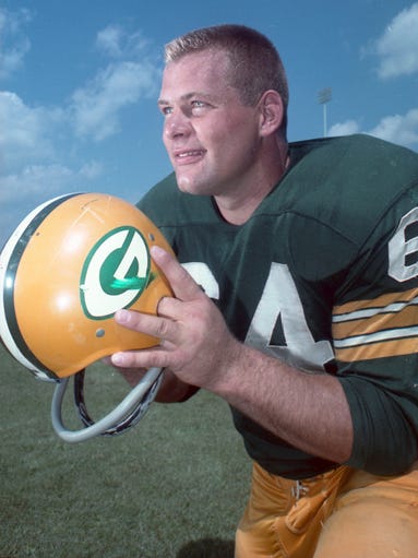 Jerry Kramer poses for a photo during Packers training