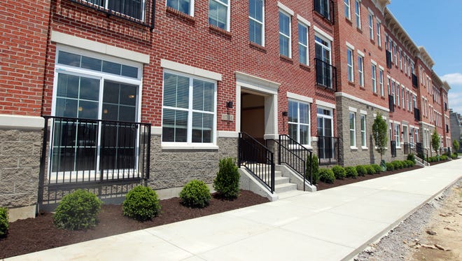 A view of the 5th Street side of Monmouth Row Apartments in Newport.