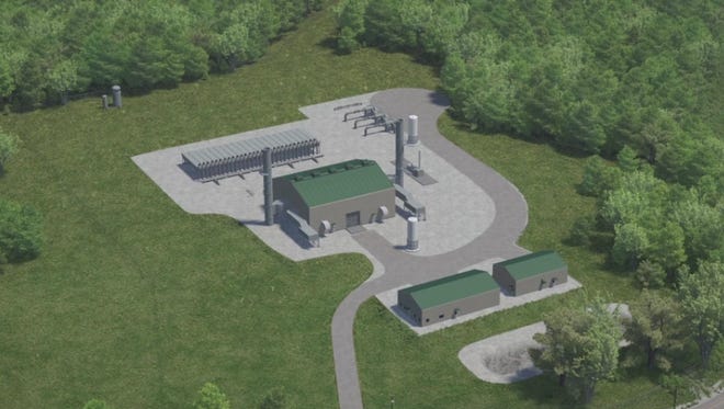 Rendering of a gas compressor station Columbia Pipeline Group plans to build in the Cane Ridge community.