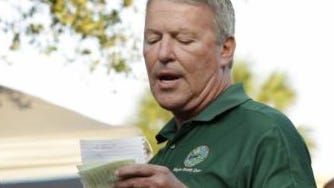 Orlando Mayor Buddy Dyer reads details of the fatal shootings at Pulse Orlando nightclub during a media briefing Monday.