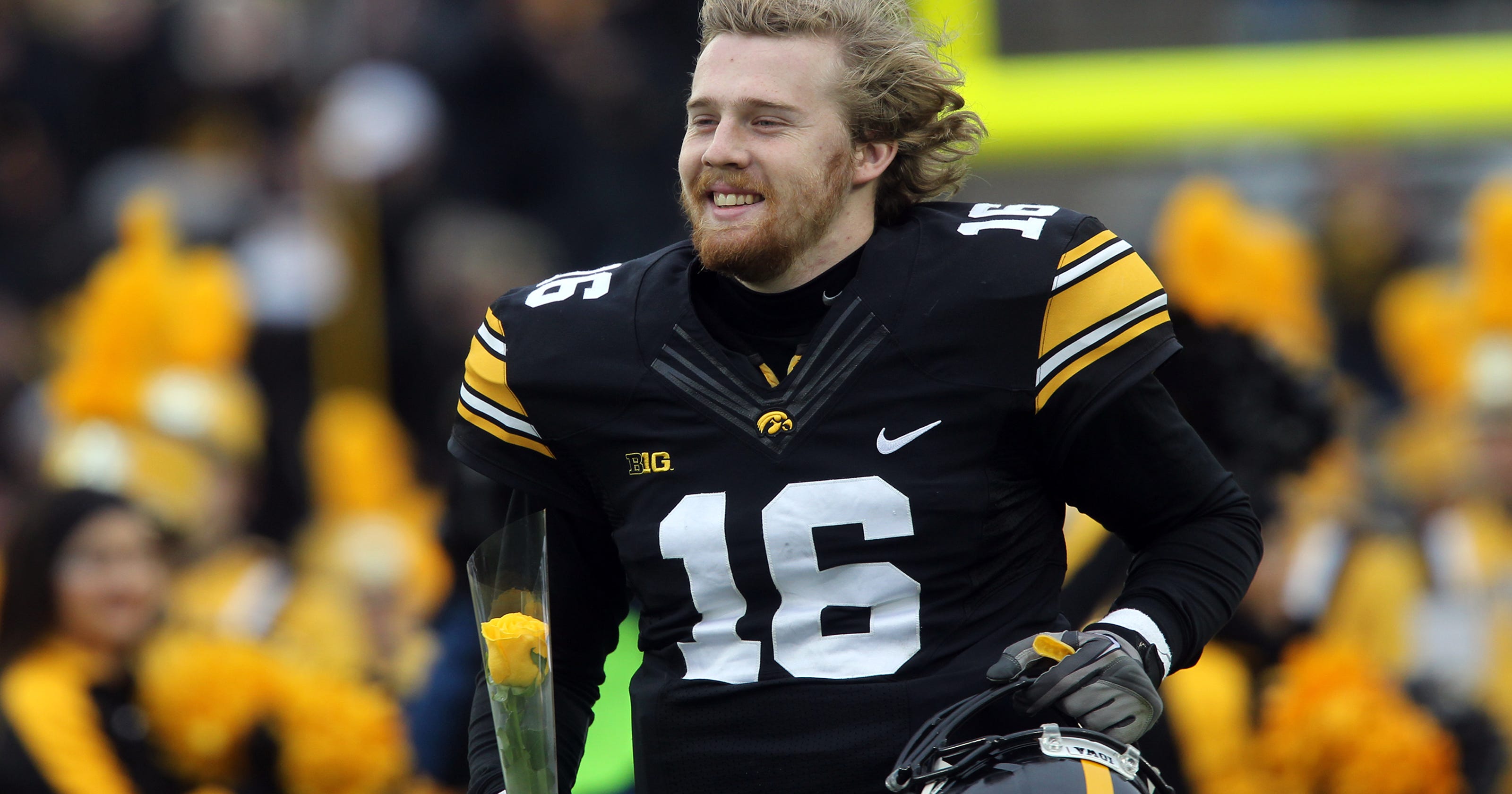 Iowa quarterback C.J. Beathard a father