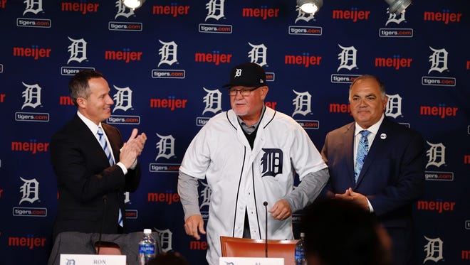 Ron Gardenhire is introduced as the Detroit Tigers' new manager at the Comerica Park, Friday, October 20, 2017.