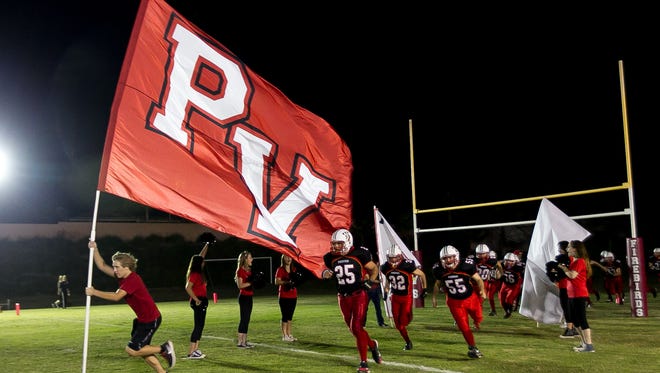 Palm Valley goes against Desert Chapel High School at home in a Victory league football game, Saturday evening, October 18, 2014. Photo by Gerry Maceda, Special to The Desert Sun