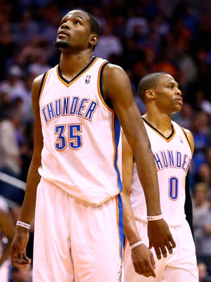 Kevin Durant's injury means Russell Westbrook will have to step out of his shadows.