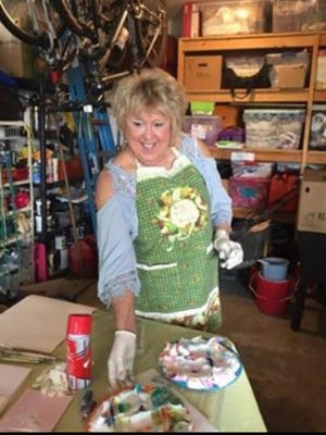 Karen Gazdik works on one of her projects. Submitted photo.