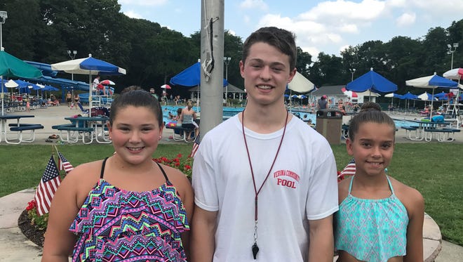 From left, Briele Sposato, Matthew Forget and Sam Gerardi came to the rescue of a drowning boy at the Verona Community Pool in July 2017.