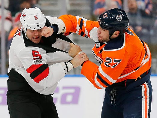 Nov. 3: Edmonton Oilers forward Milan Lucic (27) and