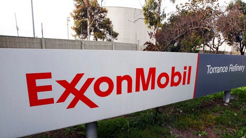 FILE - This Jan. 30, 2012, file photo, shows the sign for the Exxon Mobil Torrance Refinery in Torrance, Calif. On Friday, April 21, 2017, the Trump administration denied a request from Exxon Mobil to waive U.S. sanctions against Russia and allow it to resume oil drilling around the Black Sea.