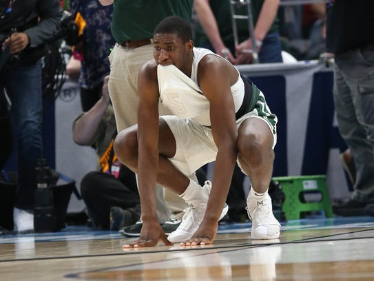 Jaren Jackson Jr. reacts to the 55-53 loss to Syracuse.