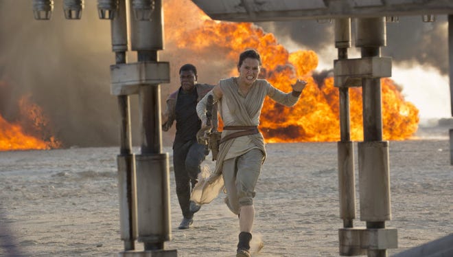 Rey, played by Daisy Ridley, in "Star Wars: The Force Awakens."
