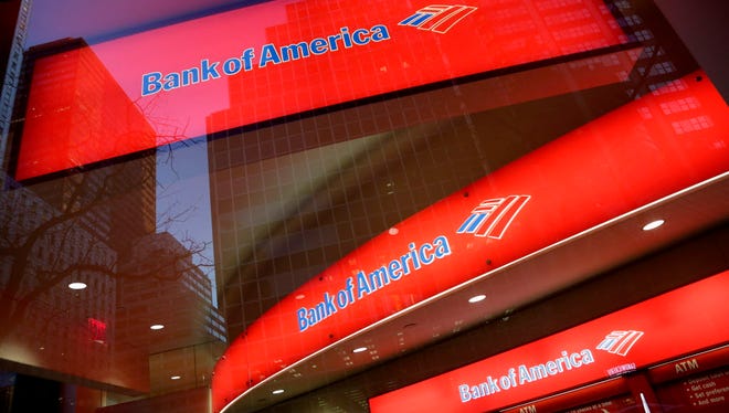 In this Nov. 23, 2015, file photo, shows a branch office of Bank of America, in New York.