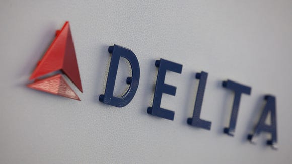 The Delta Air Lines logo, visible inside an Airbus A330 long-haul