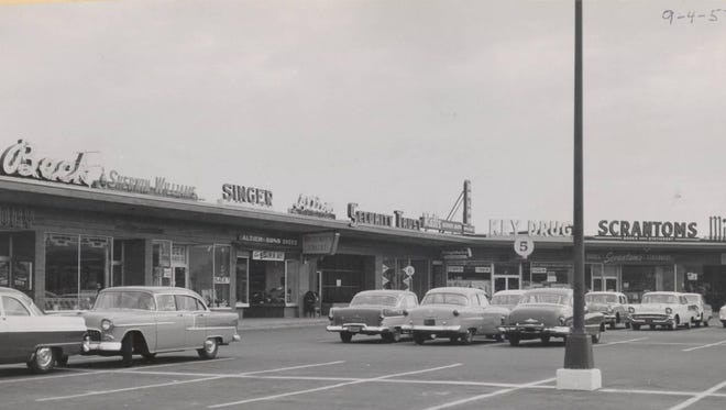 The popular Northgate Plaza quickly grew in size, adding a second wing with three new stores in 1954. The photo is circa 1950s.