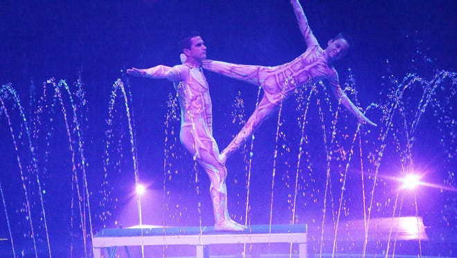 Frank & Kevin Diaz perform at Cirque Italia, a traveling water circus show coming to the Alexandria mall.
