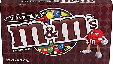 M&Ms 3.4 ounce “Theater Box” is being recalled because there are peanuts in with plain.