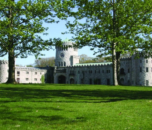 Hempstead House & Castle Gould (Port Washington, N.Y.): In Port Washington, New York is a large estate that contains two castle-like buildings. Howard Gould, son of railroad tycoon, Jay Gould, started the construction on the property and it was compl