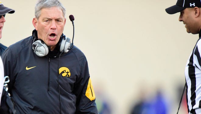 Coach Kirk Ferentz, Hawkeyes will be looking for first 10-0 start in school history on Saturday.