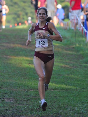 Florida State's Jennifer Dunn sprints to a victory in the very first race at Apalachee Regional Park in 2009.