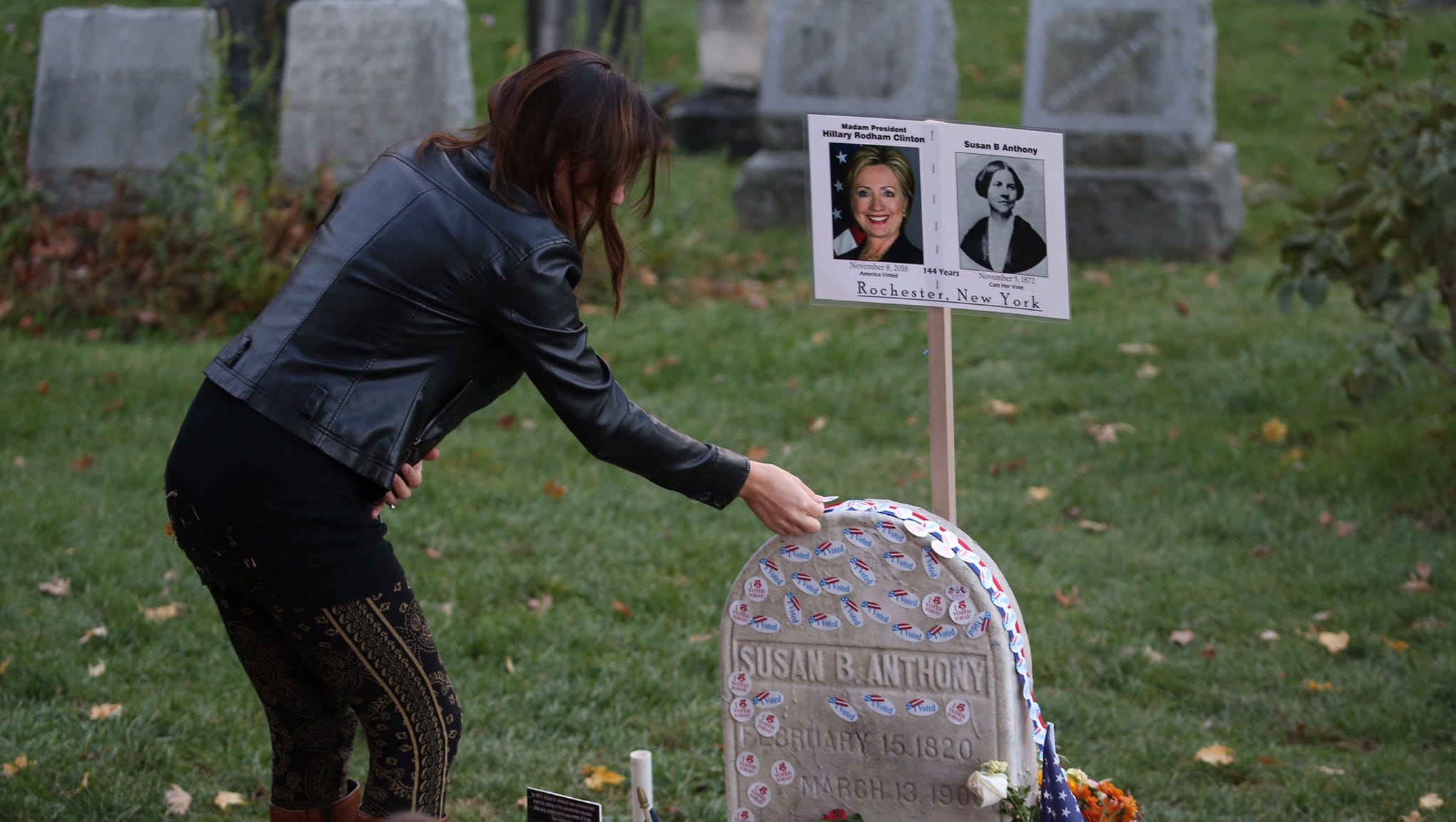 People Are Covering Susan B Anthony S Grave Stone With I Voted