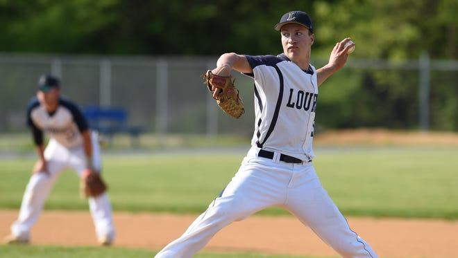 Lourdes' Adam Hilal pitches during Friday's game versus Brewster at Dutchess Community College.  