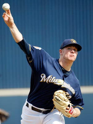 Chase Anderson starts the 2017 season as the No. 4 starter in the Brewers pitching rotation.