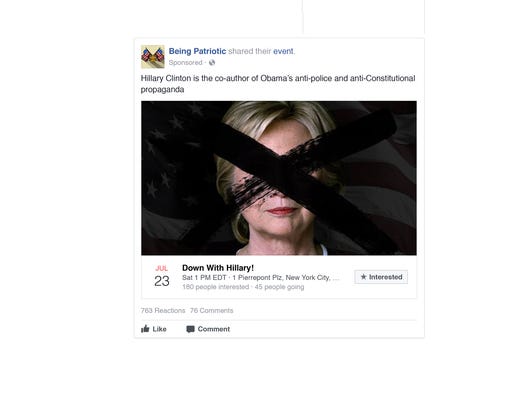 This is one of the Russian Facebook ads intended to