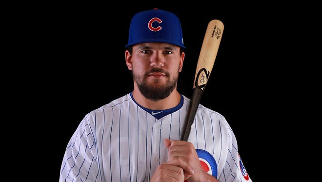 MESA, AZ - FEBRUARY 20:  Kyle Schwarber #12 of the Chicago Cubs poses during Chicago Cubs Photo Day on February 20, 2018 in Mesa, Arizona.  (Photo by Gregory Shamus/Getty Images) ORG XMIT: 775108284 ORIG FILE ID: 921604332