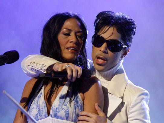 Sheila E., left, seen performing wiht Prince in 2007,