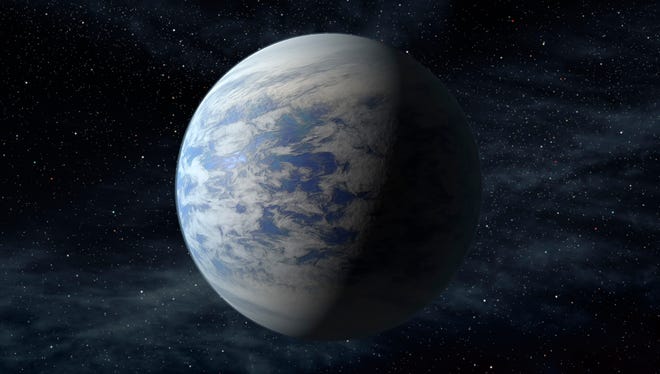This artist's rendition provided by NASA shows Kepler-69c, a super-Earth-size planet in the habitable zone of a star like our sun, located about 2,700 light-years from Earth in the constellation Cygnus.