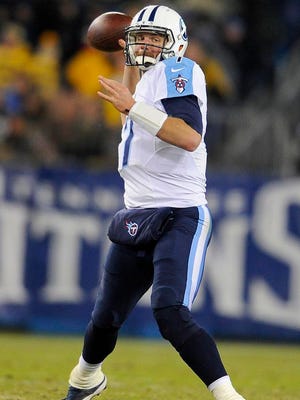 Titans quarterback Zach Mettenberger throws during the third quarter against the Steelers.
