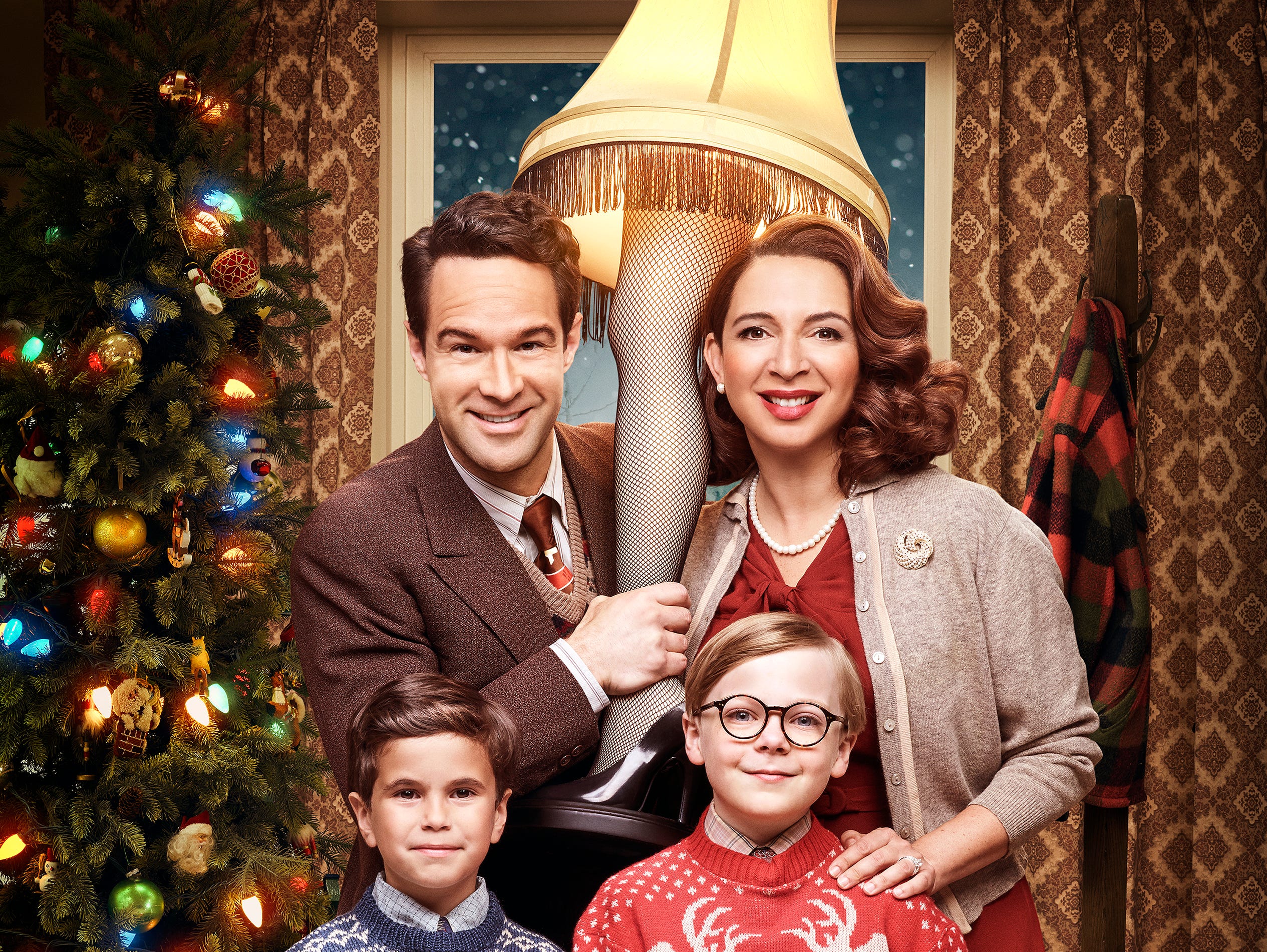 Chris Diamantopoulos, clockwise from top left, Maya Rudolph, Andy Walken and Tyler Wladis in FOX's live musical event, 'A Christmas Story Live!'