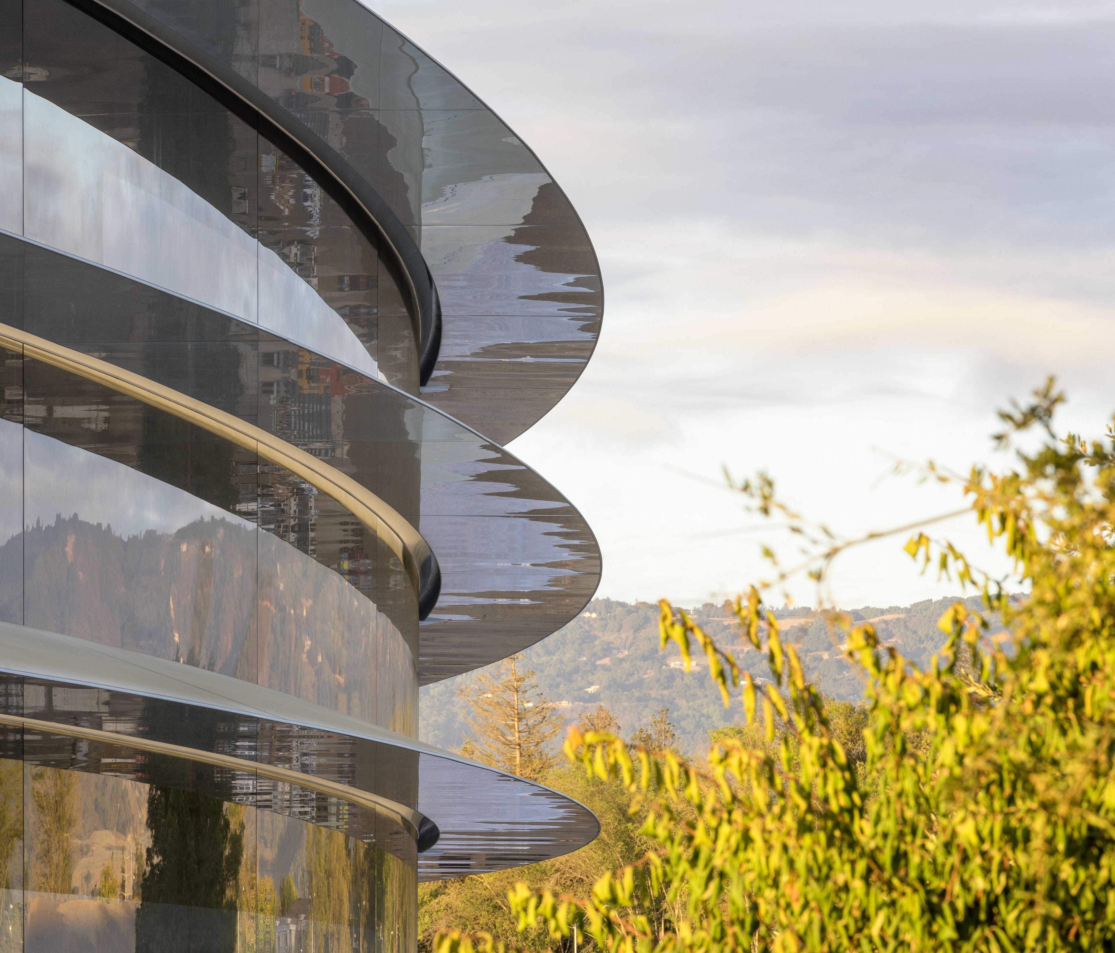 The exterior of Apple Park, a new 175-acre campus that employees started to occupy in April.