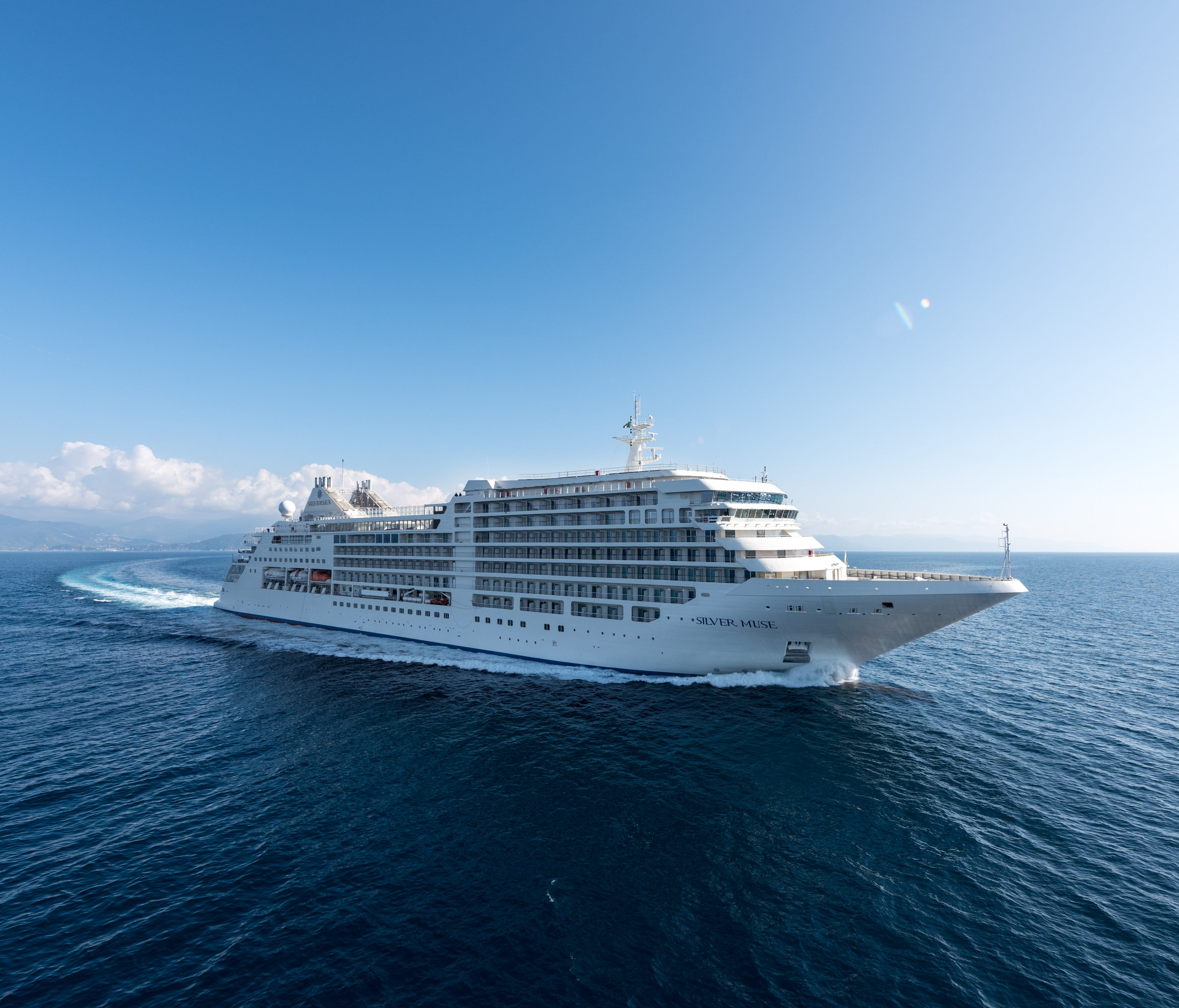 Luxury line Silversea Cruises also favors an all-white exterior for its ships (with the exception of its small expedition vessels). Here, the line's new Silver Muse.