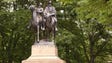 A monument featuring Thomas J. "Stonewall" Jackson,