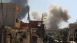Smoke billows as Iraqi Counter-Terrorism Services advance