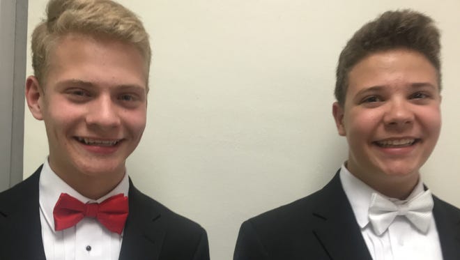 Alderete Middle School students Elliot, left, and Myles Lavis will perform at Carnegie Hall this summer as part of the 2016 Honors Performance Series.