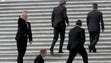 Pence arrives on the steps of the U.S. Senate to preside