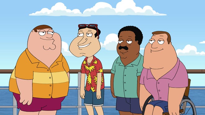 Mike Henry will no longer provide the voice for Cleveland Brown, second from right, on the series "Family Guy."