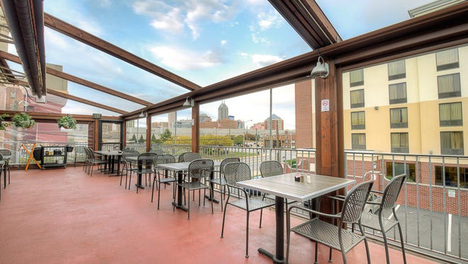 Tavern on South has an upper level deck with views of the city.