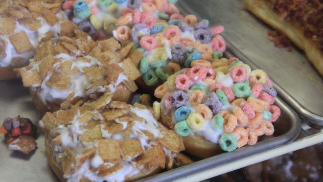 Cereal Killers (topped with popular cereals) are among the odd varieties at Hurts Donut Company.